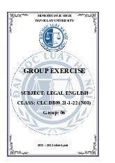 Bài tập môn Tiếng Anh pháp lí | Trường Đại học Luật Hà Nội