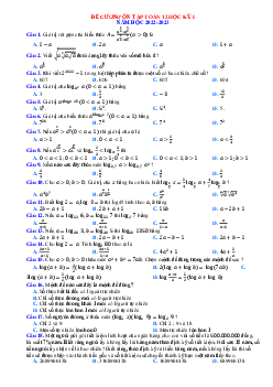 Đề cương trắc nghiệm ôn tập toán 12 học kỳ 1