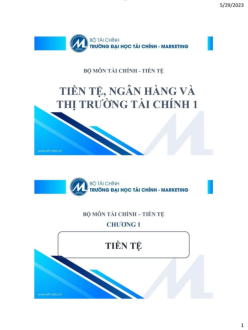 Bài giảng Chương 1 : Tiền tệ