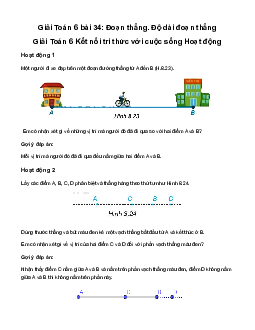 Giải Toán 6 Bài 34: Đoạn thẳng. Độ dài đoạn thẳng | kết nối tri thức