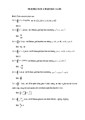 Bài tập Tích Phân Bội - Giải tích 2 | Trường Đại học Công nghệ, Đại học Quốc gia Hà Nội