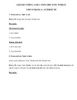 Giải SBT Tiếng Anh lớp 1 Unit 0 trang 4 5 | Explore Our World