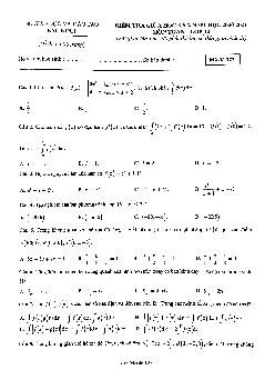 Đề kiểm tra giữa học kỳ 2 Toán 12 năm 2020 – 2021 sở GD&ĐT Bắc Ninh