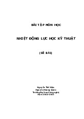 Bài tập môn  Nhiệt động lực học Kỹ thuật