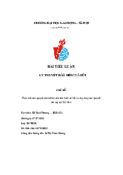Phân tích các nguyên tắc cơ bản của bảo hiểm xã hội và ứng dụng các nguyêntắc này tại Việt Nam | Trường đại học Lao động - Xã hội