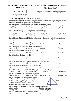 Đề học kì 2 Toán 7 năm 2022 – 2023 trường THCS Vân Đồn – TP HCM