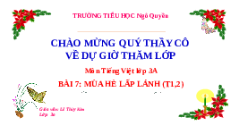Giáo án điện tử Tiếng Việt 3 Tập 1 Bài 7 Kết nối tri thức: Mùa hè lấp lánh - Viết