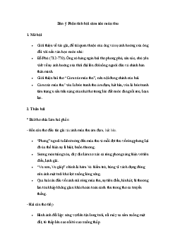 Tổng hợp dàn ý Cảm xúc mùa thu của Đỗ Phủ | Văn mẫu lớp 10 Kết Nối Tri Thức