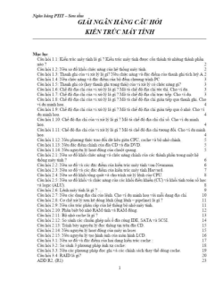 Ngân hàng đề cương môn Kiến trúc máy tính có lời giải | Học viện Công nghệ Bưu chính Viễn thông
