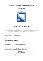 Quản trị học - bài tập cá nhân - Môn quản trị học - Đại Học Kinh Tế - Đại học Đà Nẵng