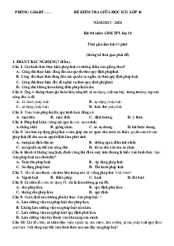 Giải đề thi giữa học kì 2 môn Giáo dục kinh tế và Pháp luật 10 năm 2023 - 2024 (Sách mới) | Cánh Diều
