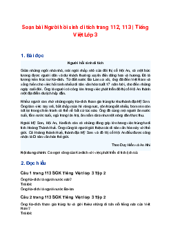 Soạn bài Người hồi sinh di tích trang 112, 113 | Tiếng Việt Lớp 3 Tập 2 Cánh diều