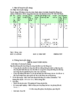 Tài liệu bảng kế hoạch tuyển dụng môn Quản trị kinh doanh | Đại học Thăng Long