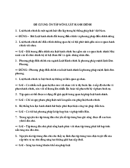 Đề cương ôn tập môn luật hành chính | Đại học Sư Phạm Hà Nội