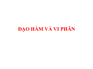 Đạo Hàm Và Vi Phân Hàm Hợp - Hàm Ẩn | Đại học Bách Khoa Hà Nội