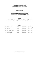 Bài tập lớn: Văn hóa soi đường quốc dân-  môn Tư tưởng Hồ Chí Minh–Trường Đại học Kinh tế quốc dân