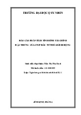 Báo cáo Phân Tích Tình Hình Tài Chính CTCP Đầu Tư Thế Giới Di Động | Môn Phân tích báo cáo tài chính - Đại học Quy Nhơn