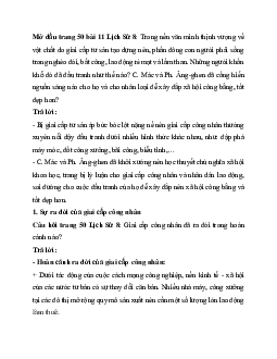 Giải SGK Lịch sử 8 bài 11: Phong trào công nhân và sự ra đời của chủ nghĩa Mác |  Chân trời sáng tạo