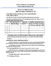 Báo cáo thực hành Lý thuyết ô tô môn Công nghệ và kỹ thuật Ô tô | Trường Đại học Kinh Doanh và Công Nghệ Hà Nội