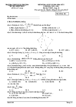 Đề học kỳ 1 Toán 11 năm 2023 – 2024 trường THPT Xuân Trường – Nam Định