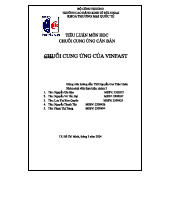 CHUỖI CUNG ỨNG CỦA VINFAST - TIỂU LUẬN MÔN HỌC NHÓM 3