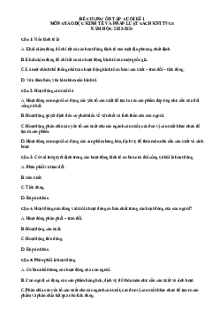 Đề cương ôn tập học kì 1 môn Giáo dục Kinh tế và Pháp luật 10 sách Kết nối tri thức với cuộc sống