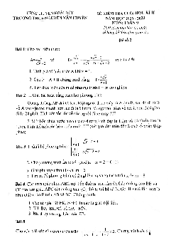 Đề thi cuối kì 2 Toán 9 năm 2020 – 2021 trường THCS Nguyễn Văn Huyên – Hà Nội