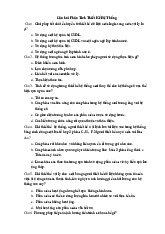 Câu hỏi ôn tập môn Phân Tích Thiết Kế Hệ Thống | Trường đại học Kinh Doanh và Công Nghệ Hà Nội