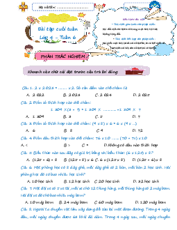 Giải Bài tập cuối tuần lớp 4 môn Toán Chân trời sáng tạo - Tuần 6