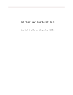Kế hoạch kinh doanh quán cafe