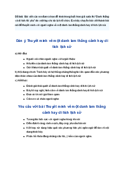 Soạn bài Thuyết minh về một danh lam thắng cảnh hay di tích lịch sử | SGK Ngữ Văn 9 Chân trời sáng tạo (Tập 1)