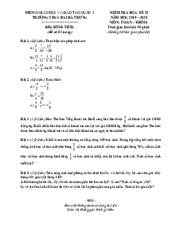 Đề thi HK2 Toán 6 năm 2019 – 2020 trường THCS Hai Bà Trưng – TP HCM