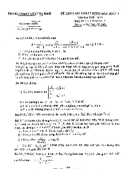 Đề khảo sát chất lượng Toán 9 năm 2018 – 2019 phòng GD&ĐT Ba Đình – Hà Nội