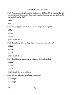 Đề trắc nghiệm môn nhập môn công nghệ phần mềm