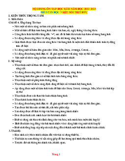 Nội dung ôn tập học kỳ 2 Tin 7 kết nối tri thức