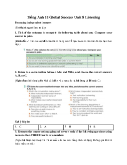 Giải Unit 8 Listening | Tiếng Anh 11 Global Success