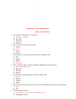 Câu hỏi trắc nghiệm ngữ âm