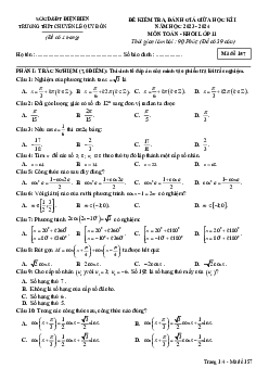 Đề giữa kì 1 Toán 11 CB năm 2023 – 2024 trường chuyên Lê Quý Đôn – Điện Biên