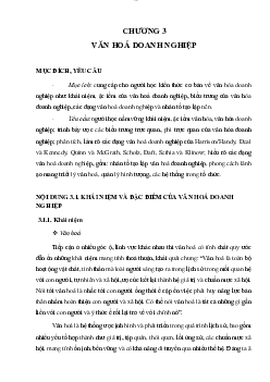 Lý thuyết môn học Đạo đức kinh doanh và văn hóa doanh nghiệp nội dung chương 3 "Văn hóa doanh nghiệp"