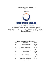 Phân tích môi trường marketing quốc tế của sản phẩm gạo Việt Nam ở thị trường Singapore | Bài tiểu luận giữa kỳ học phần Marketing quốc tế | Trường Đại học Phenikaa