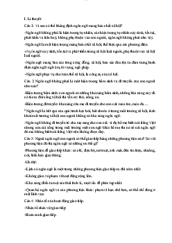 Đề cương ôn tập môn Ngôn ngữ học đại cương có hướng dẫn trả lời