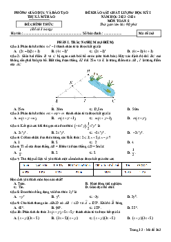 Đề học kỳ 1 Toán 8 năm 2023 – 2024 phòng GD&ĐT Mỹ Hào – Hưng Yên