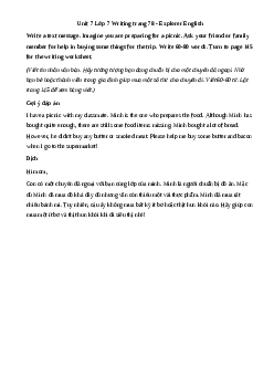 Giải Tiếng Anh 7 Unit 7: Writing | Explore English
