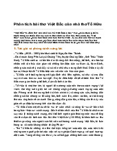 Phân Tích Bài Thơ Việt Bắc - Tài Liệu Tham Khảo Ngữ Văn 12