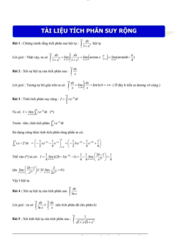 Bài tập tích phân suy rộng - Giải Tích | Trường Đại học CNTT Thành Phố Hồ Chí Minh