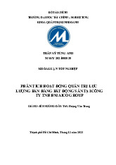Phân tích hoạt động quản trị lưc lượng bán hàng bất động sản tại công ty MAICO GROUP | Khóa luận tốt nghiệp khoa Quản Trị Kinh Doanh | Trường Đại học Tài Chính - Marketing