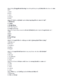 Câu hỏi trắc nghiệm môn Lịch sử nha khoa