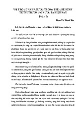 Vai Trò của Nhà Nước trong Thể Chế Kinh Tế Thị Trường ở Việt Nam | Môn Kinh tế chính trị Mác - Lênin - Đại học Sư Phạm Hà Nội