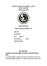 Lí Thuyết Động Cơ: Bài Tập Lớn Môn Cơ Khí Ô Tô (2022). Môn Lý thuyết động cơ | Trường Đại học Giao thông Vận tải.