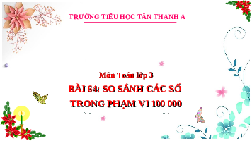 Giáo án điện tử Toán 3 Chương 3 Cánh diều: So sánh các số trong phạm vi 100 000 (tiết 2)
